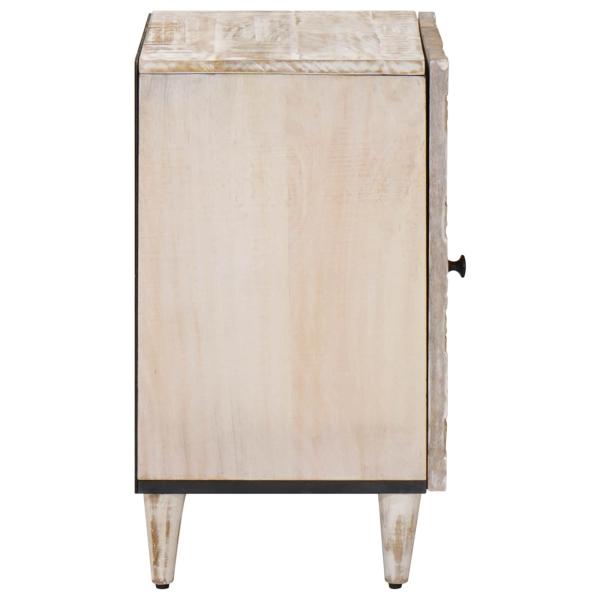 Badezimmerschrank Weiß 38 x 33 x 58 cm Massivholz Mango