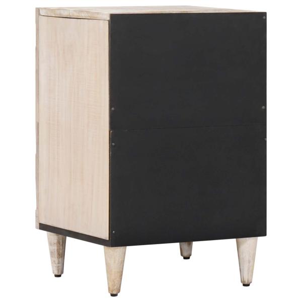 Badezimmerschrank Weiß 38 x 33 x 58 cm Massivholz Mango