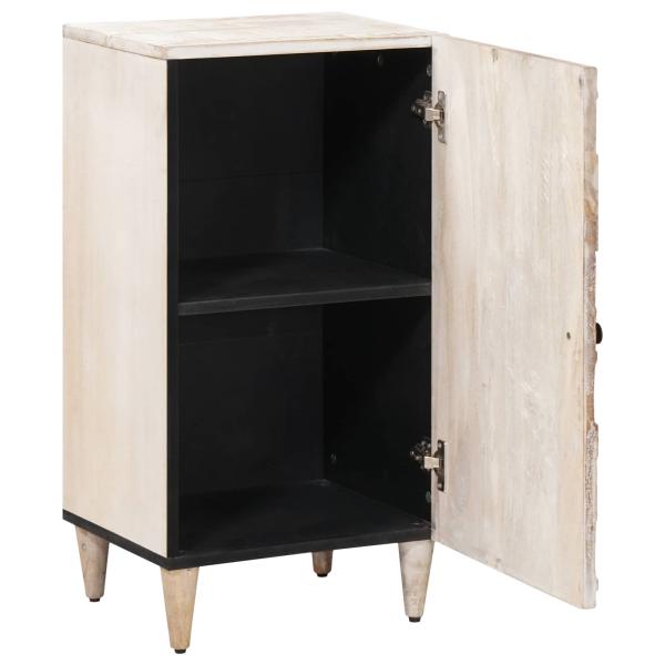 Sideboard mit Speicher Weiß 40 x 33,5 x 75 cm Massivholz Mango