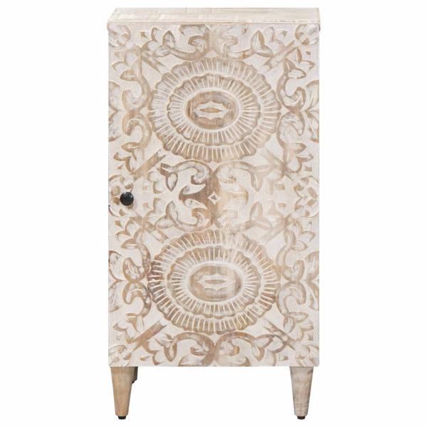 Sideboard mit Speicher Weiß 40 x 33,5 x 75 cm Massivholz Mango