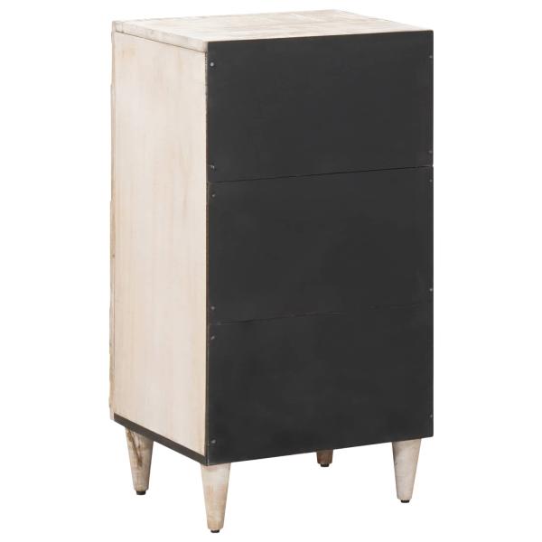 Sideboard mit Speicher Weiß 40 x 33,5 x 75 cm Massivholz Mango