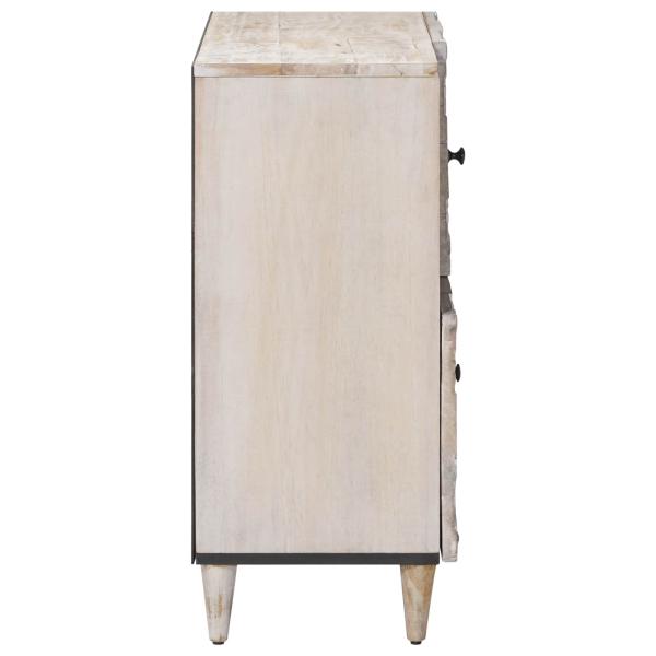 Sideboard mit Speicher Weiß 80 x 33,5 x 75 cm Massivholz Mango