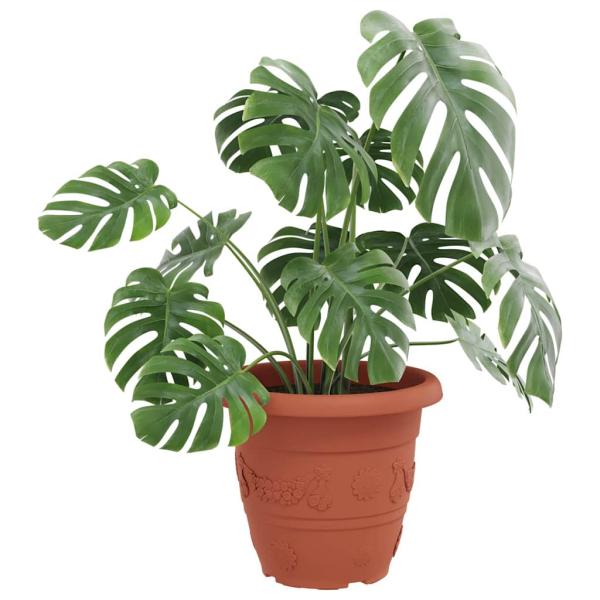 Runder Blumentopf 24 Stk. Ziegelrot Ø 39 x 32 cm Kunststoff