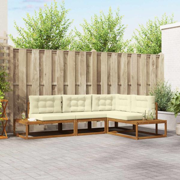 ARDEBO.de - Outdoor-Sofagarnitur Natur und Creme