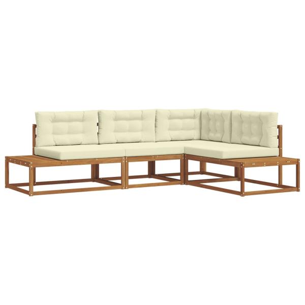 Outdoor-Sofagarnitur Natur und Creme