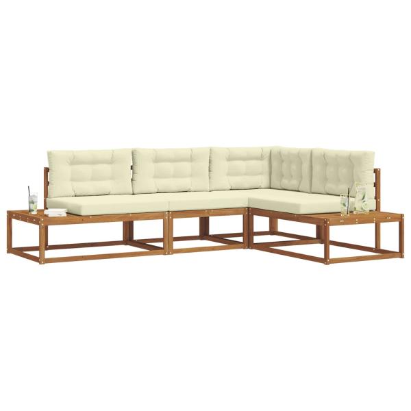 Outdoor-Sofagarnitur Natur und Creme