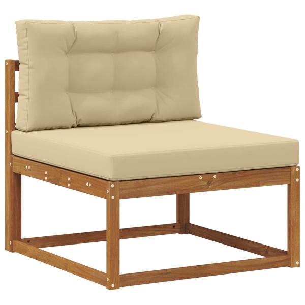 Outdoor-Sofagarnitur 4 stk. 4-Sitzer Polyester Natur und Beige
