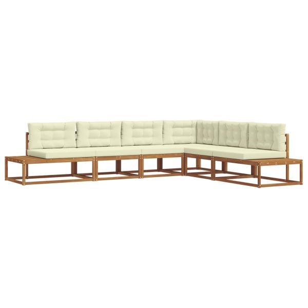 Outdoor-Sofagarnitur 6 Stk. Natur und Creme