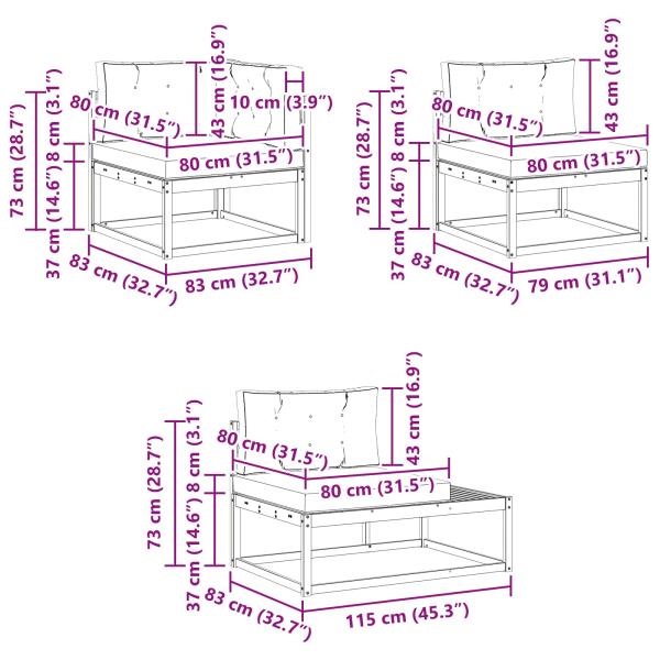 Outdoor-Sofagarnitur 6 Stk. Natur und Creme