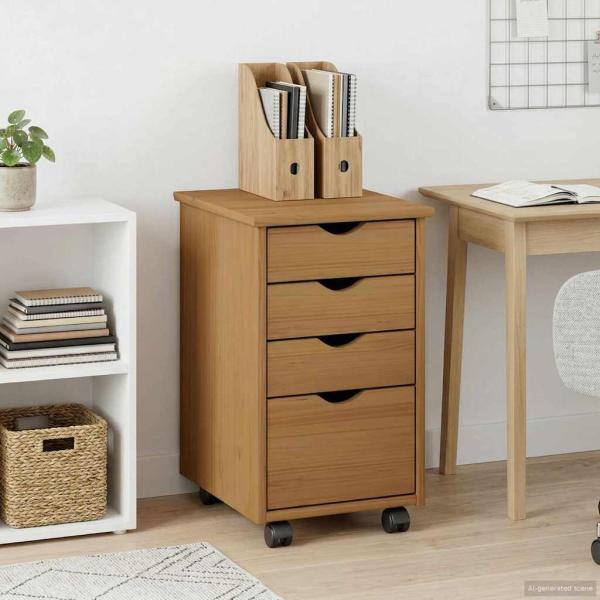 ARDEBO.de - Rollschrank MOSS Honigbraun 34 x 39 x 56 cm