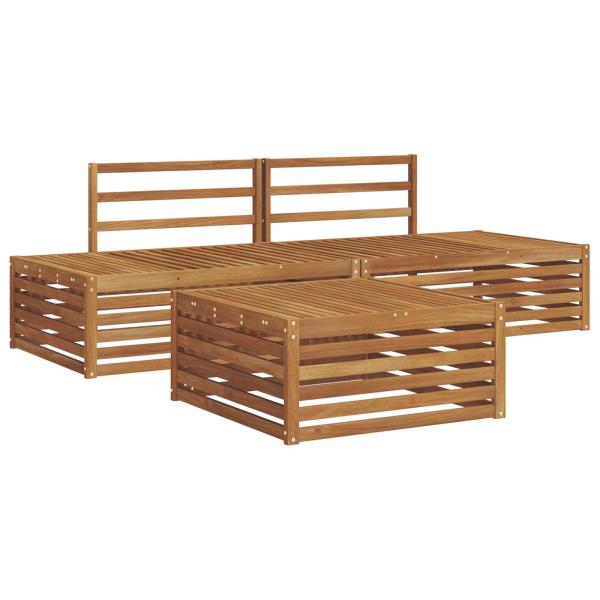 4 stk. Outdoor-Sofagarnitur Massivholz Akazie Natur