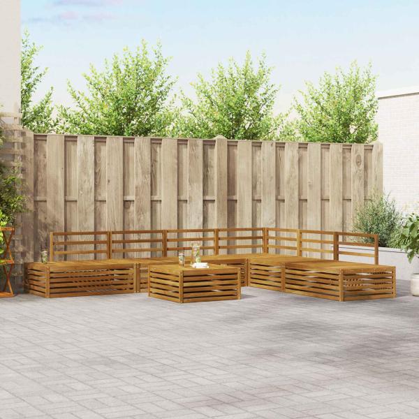 ARDEBO.de - 8 stk. Outdoor-Sofagarnitur Massivholz Akazie Natur