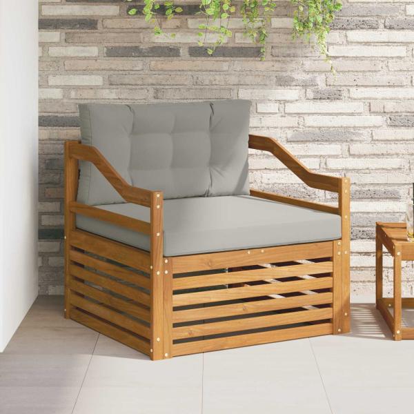 ARDEBO.de - Outdoor-Sofa Natürlich und Hellgrau