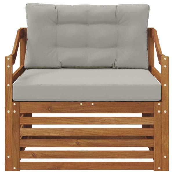 Outdoor-Sofa Natürlich und Hellgrau