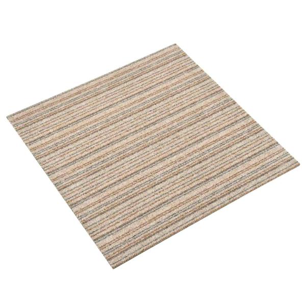 ARDEBO.de - Teppich 20 stk. Gestreiftes Beige 50 x 50 cm 100% Polypropylen