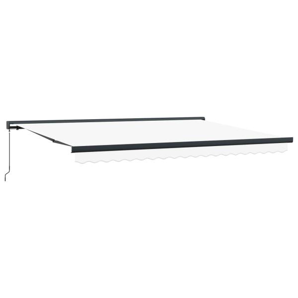 Ausziehbare Markise Weiß 4 x 3 m Leinen und Aluminium