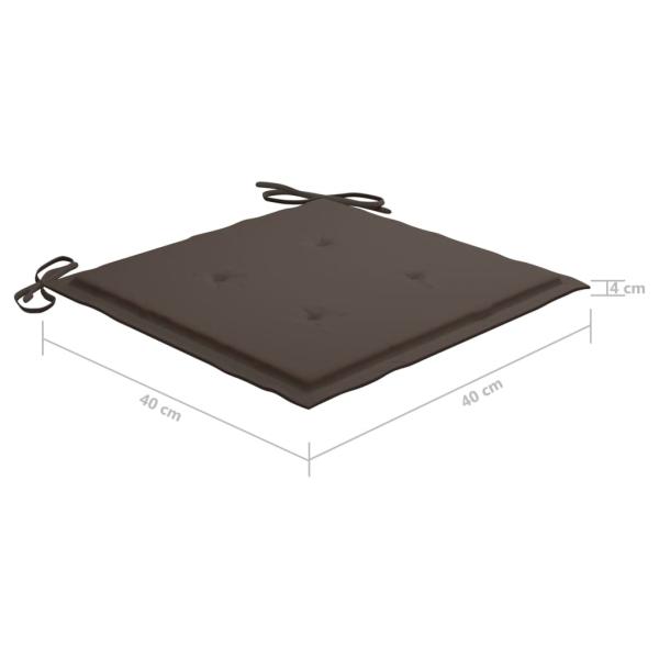 Gartenstühle 2 Stk. mit Taupe Kissen Teak Massivholz