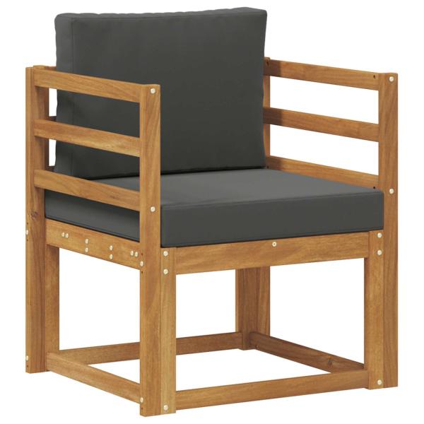 Outdoor-Sofa Massives Akazienholz und Polyester Natur