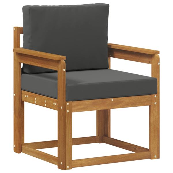 Outdoor-Sofa Massivholz Akazie Natur und Anthrazit