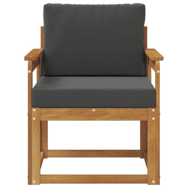 Outdoor-Sofa Massivholz Akazie Natur und Anthrazit