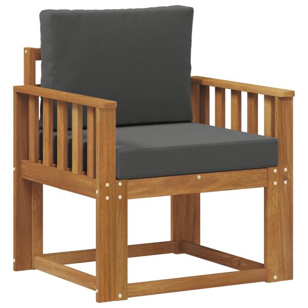 Outdoor-Sofa Massives Akazienholz und Polyester Natur