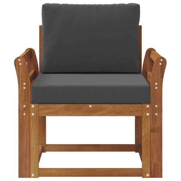 Outdoor-Sofa Massivholz Akazie Natur und Anthrazit