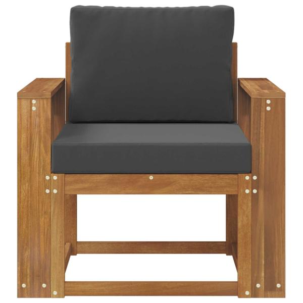 Outdoor-Sofa Massives Akazienholz und Polyester Natur