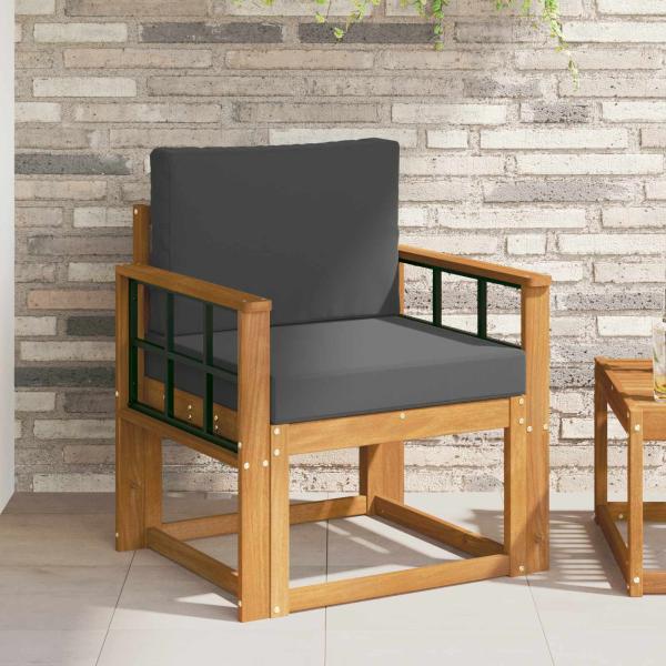 ARDEBO.de - Outdoor-Sofa Massivholz Akazie Natur und Anthrazit