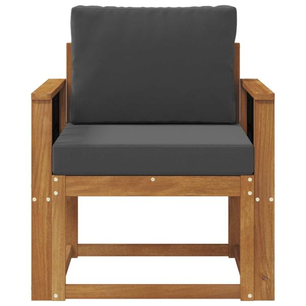 Outdoor-Sofa Massivholz Akazie Natur und Anthrazit