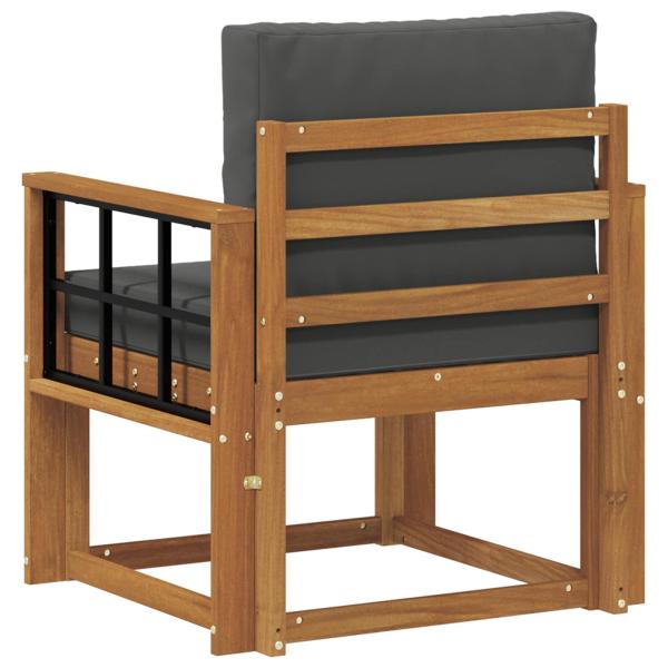 Outdoor-Sofa Massivholz Akazie Natur und Anthrazit