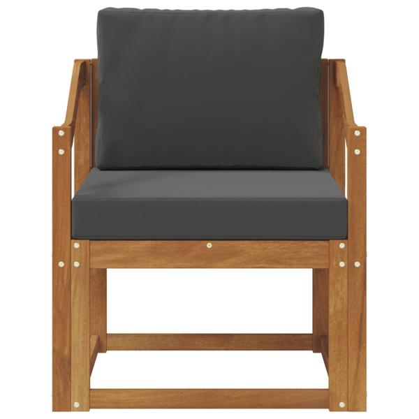Outdoor-Sofa Massivholz Akazie Natur und Anthrazit