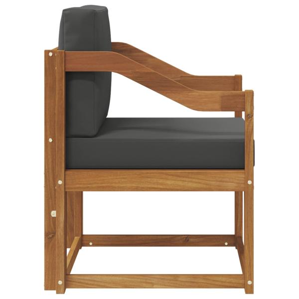 Outdoor-Sofa Massivholz Akazie Natur und Anthrazit