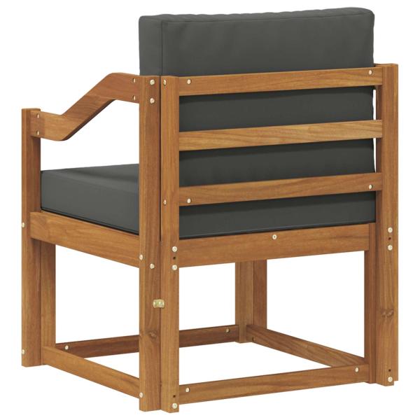 Outdoor-Sofa Massivholz Akazie Natur und Anthrazit