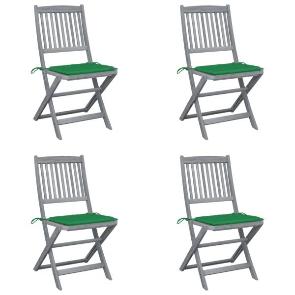 ARDEBO.de - Klappbare Gartenstühle 4 Stk. mit Kissen Massivholz Akazie