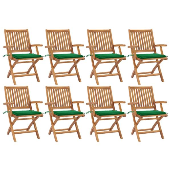 ARDEBO.de - Klappbare Gartenstühle mit Kissen 8 Stk. Massivholz Teak