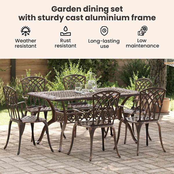 Garten Essgruppe 7 pcs Bronze Aluminium