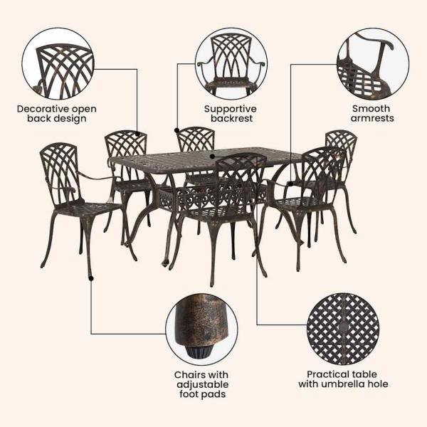 Garten Essgruppe 7 pcs Bronze Aluminium