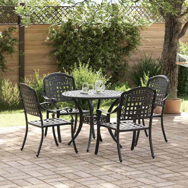 ARDEBO.de - Garten Essgruppe 5 pcs Schwarz Aluminium