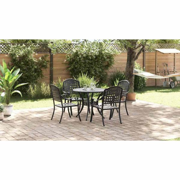 Garten Essgruppe 5 pcs Schwarz Aluminium
