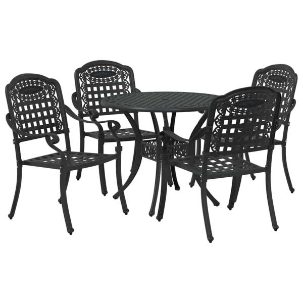 Garten Essgruppe 5 pcs Schwarz Aluminium