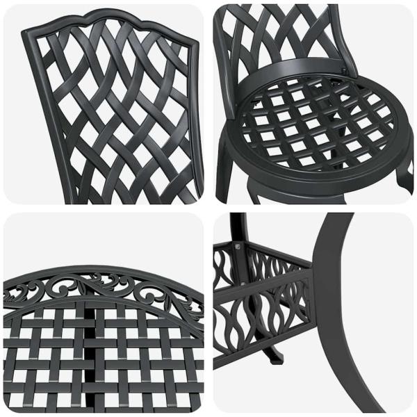 Garten Essgruppe 5 pcs Schwarz Aluminium