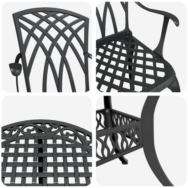 Garten Essgruppe 7 pcs Schwarz Aluminium