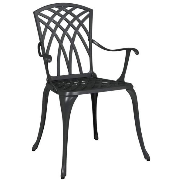 Garten Essgruppe 7 pcs Schwarz Aluminium