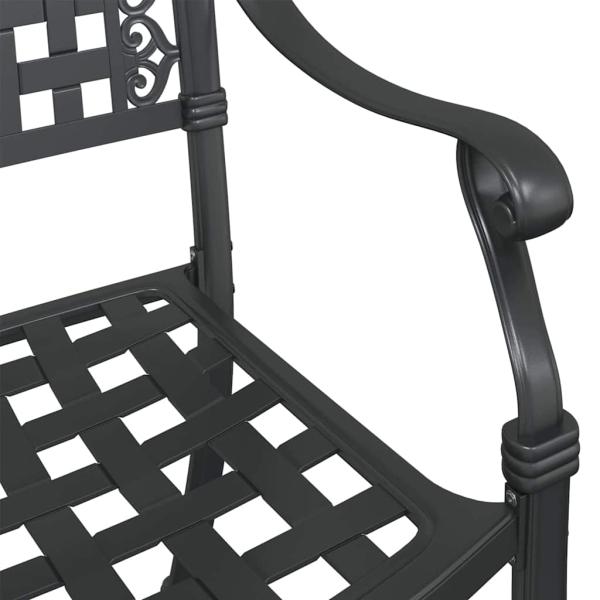 Gartentisch Set 3 pcs Schwarz Gussaluminium