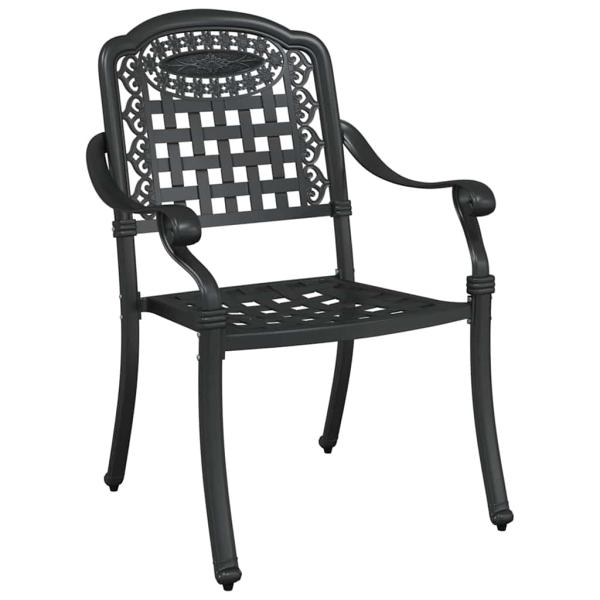 Gartentisch Set 5 pcs Schwarz Gussaluminium