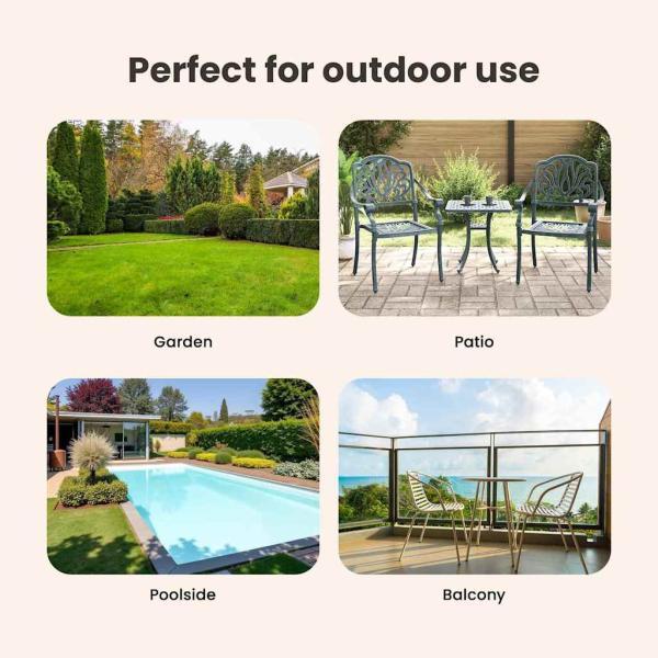 Gartentisch Set 5 pcs Schwarz Gussaluminium