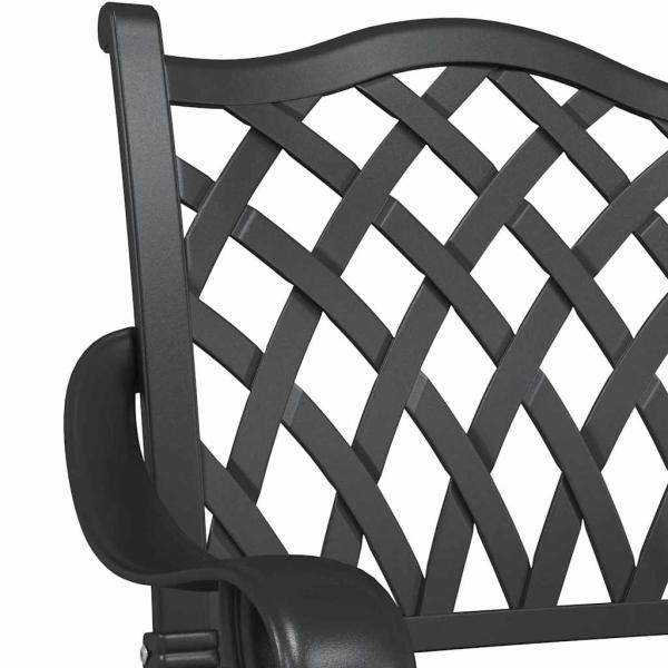 Gartentisch Set 3 pcs Schwarz Gussaluminium