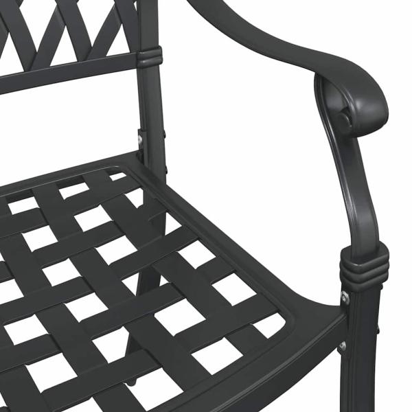 Gartentisch Set 3 pcs Schwarz Gussaluminium