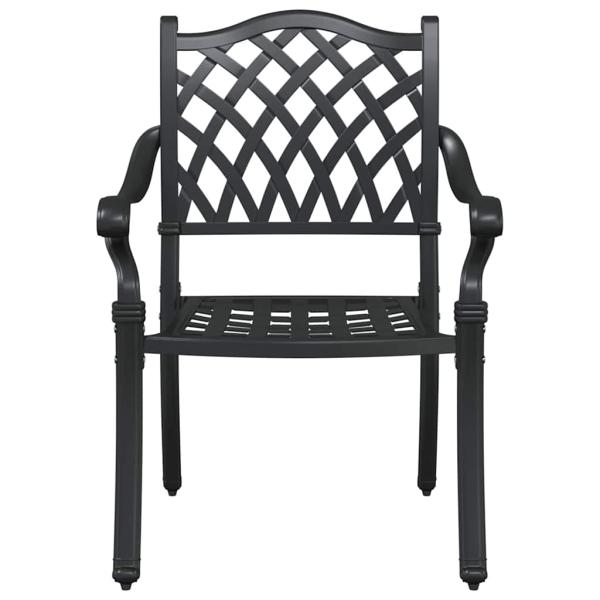 Gartentisch Set 5 pcs Schwarz Gussaluminium