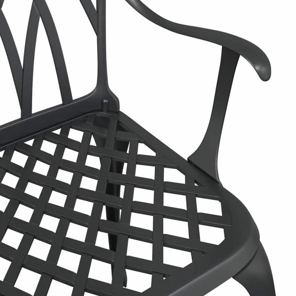 Gartentisch Set 3 pcs Schwarz Gussaluminium